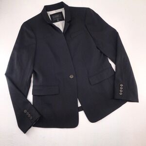 J.Crew Sz 10 | Black Regent Blazer Wool Blend Jacket Professional Academia Women